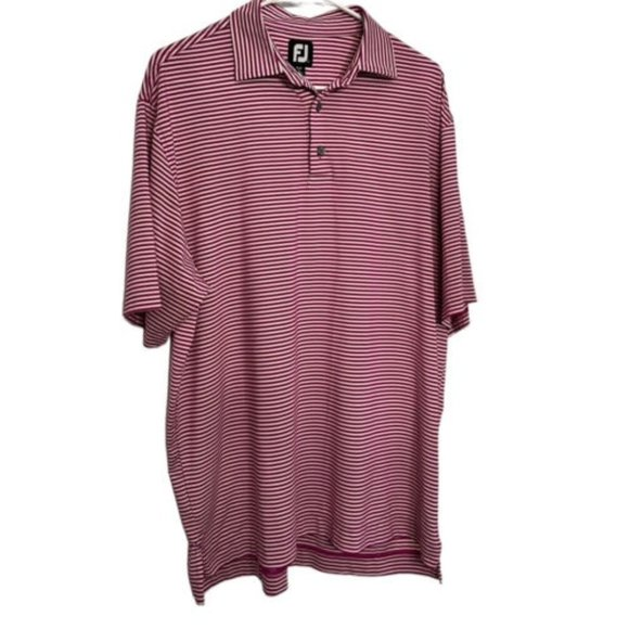 FootJoy Other - FOOTJOY GOLF SHIRT, Logo, Men's Large, Purple White Striped, Polyester & Spandex